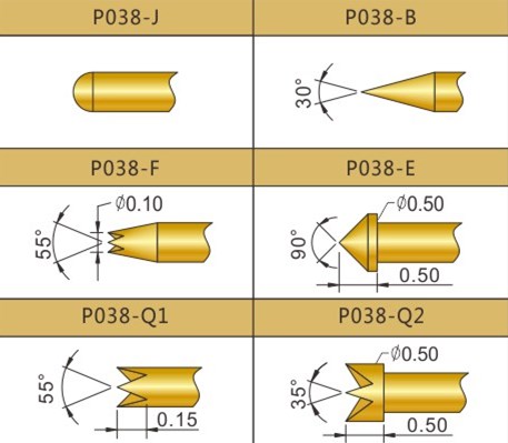 PA038測試探針頭型，華榮華探針廠家